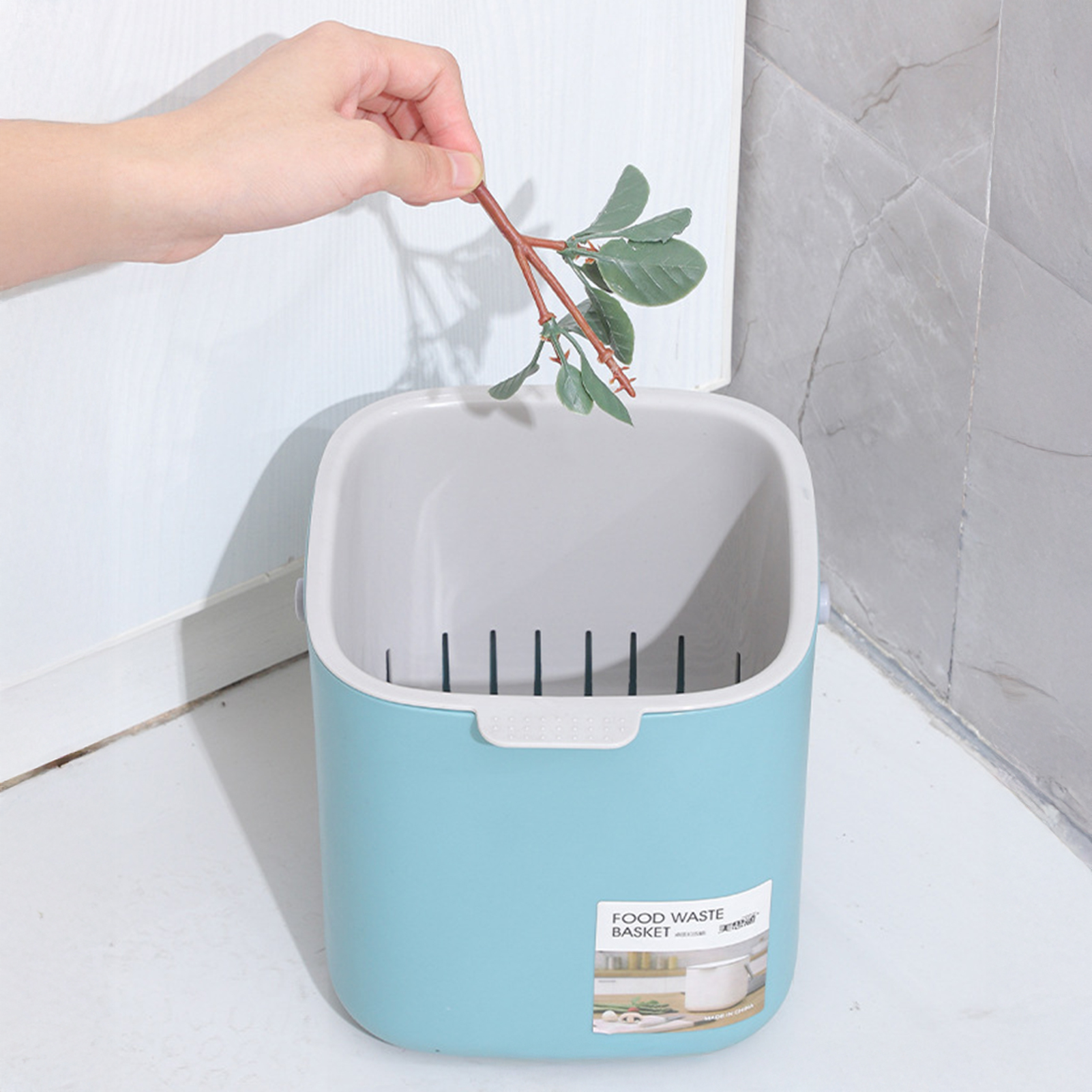 Compost Bin Countertop - Countertop Trash Can with Lid Wet