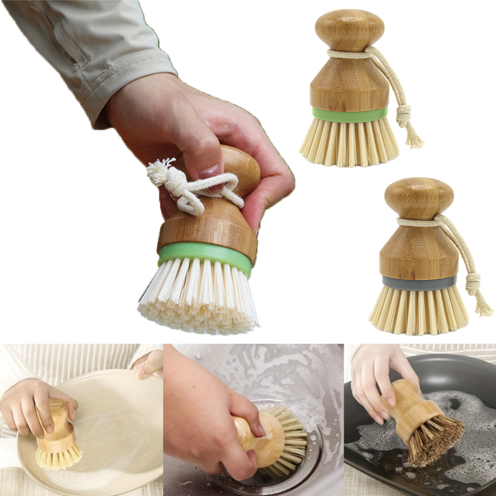 Dish Brush Bamboo - Bamboo Pot Cleaning Brush – Outdoor