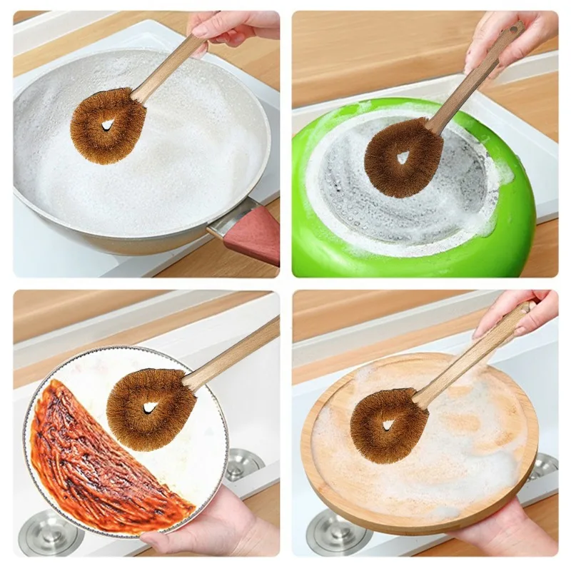 Dish Brush Bamboo - 1Pc Eco Coconut Fiber Dish Brush