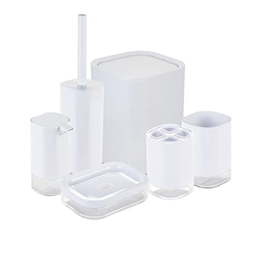 Dish Brush Bamboo - 6 Pcs Acrylic Bathroom Set Toilet