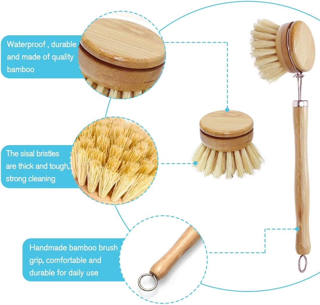 Bamboo Dish Scrub Brushes, Kit - Dish Brush Bamboo 리뷰 및 가격
