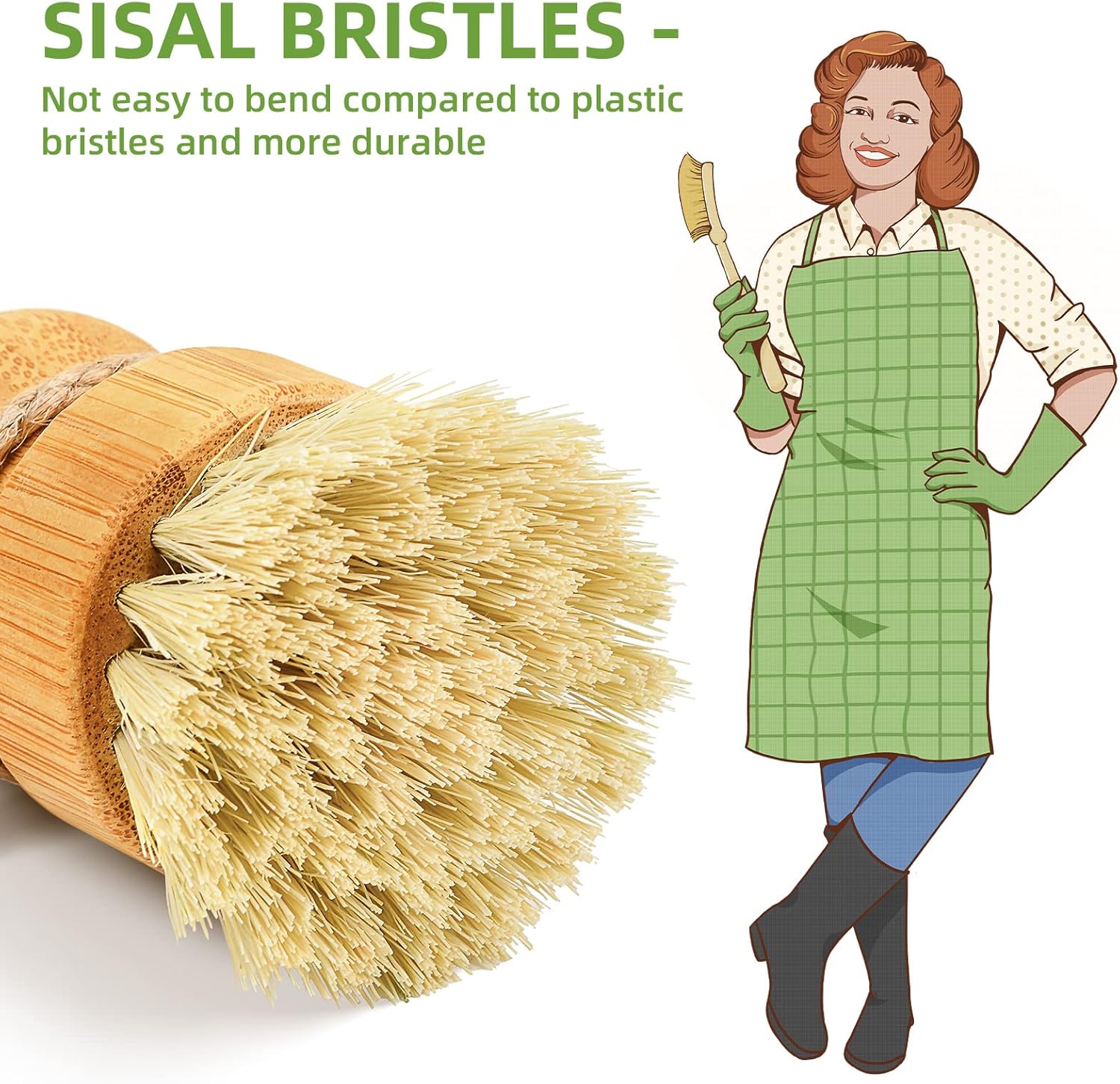 Bamboo Dish Scrub Brushes Set  - Dish Brush Bamboo 리뷰 및 가격
