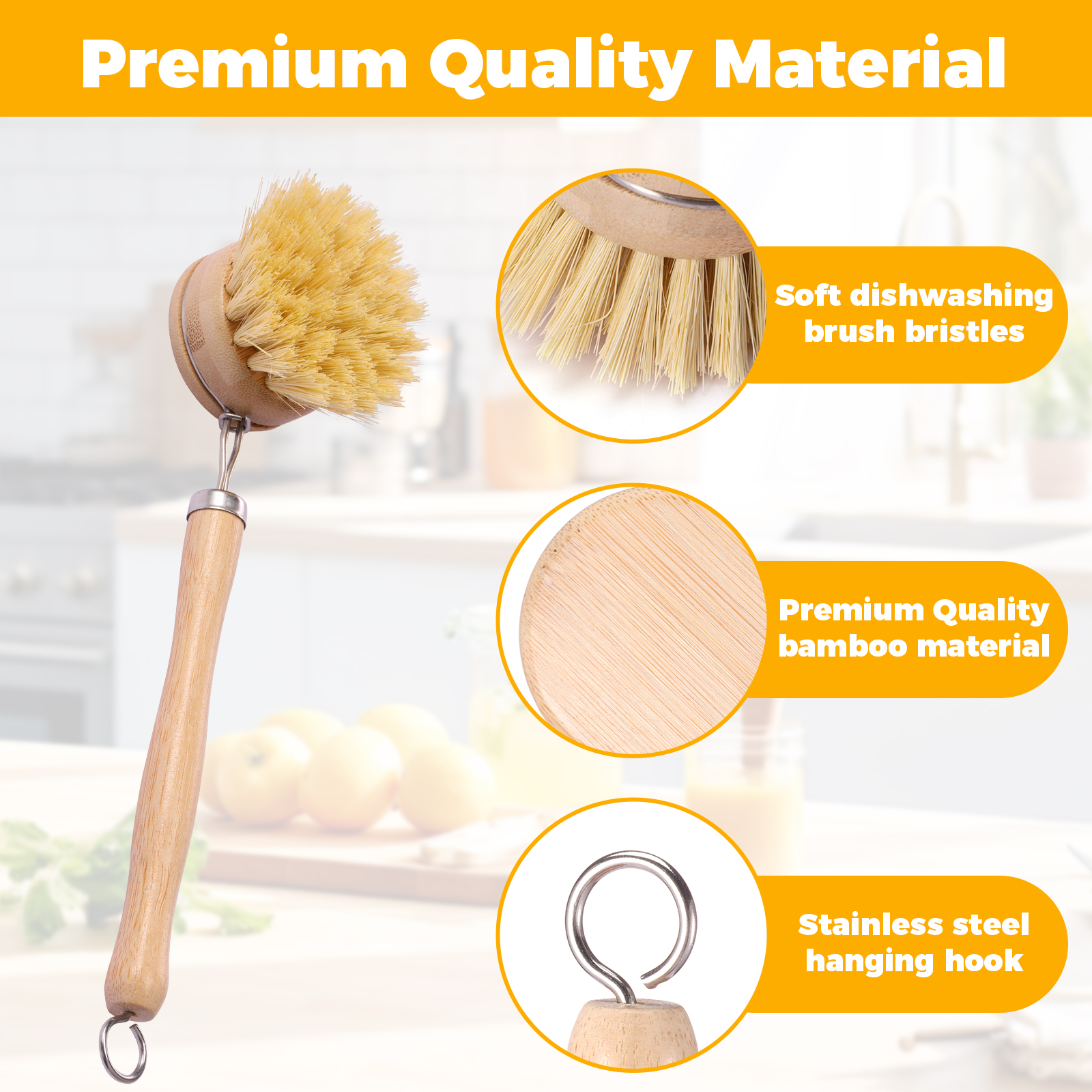 4/5Pcs Long Handle Bamboo Dish - Dish Brush Bamboo 리뷰 및 가격